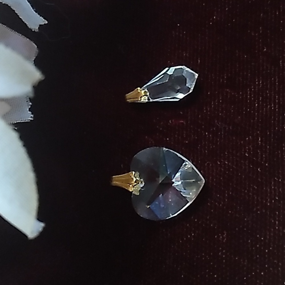2 Swarovski Crystal Glass Pendants
